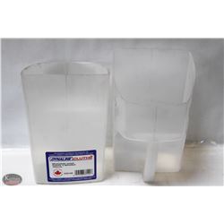 LOT OF TWO 104OZ/3L PLASTIC MEASURING SCOOP