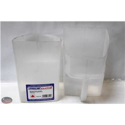 LOT OF TWO 104OZ/3L PLASTIC MEASURING SCOOP