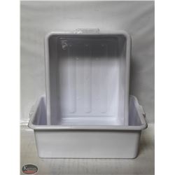 TOTE BOX - LOT OF 2 - WHITE  7" DEEP