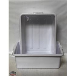 TOTE BOX - LOT OF 2 - WHITE  7" DEEP
