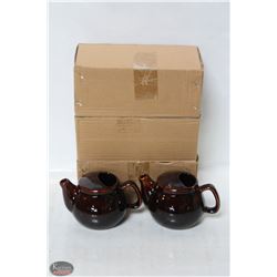 NEW TEAPOT 2 CUP - BROWN - LOT OF 6