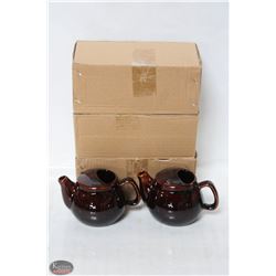 NEW TEAPOT 2 CUP - BROWN - LOT OF 6
