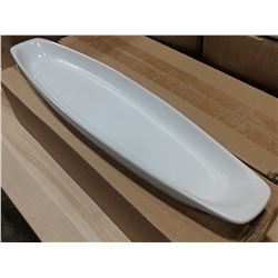 17.5" X 4" PORCELAIN CANOE PLATE, LOT OF 4 (1 BO