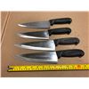 Image 1 : USED SHARPENED KNIVES BLACK HANDLE  - LOT OF 4