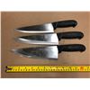 Image 1 : USED SHARPENED KNIVES BLACK HANDLE  - LOT OF 3