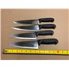 Image 1 : USED SHARPENED KNIVES BLACK HANDLE - LOT OF 4