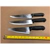 Image 1 : USED SHARPENED KNIVES BLACK HANDLE  - LOT OF 3