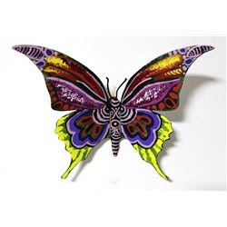 Patricia Govezensky- Original Painting on Cutout Steel  Butterfly CLXIII 