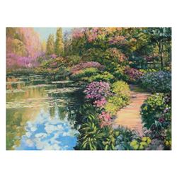 Howard Behrens (1933-2014), "Giverny Path" Limited Edition on Canvas, Numbered and Signed with COA.