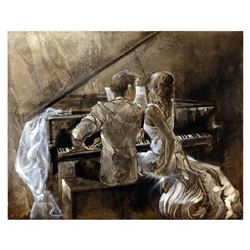 Lena Sotskova, "Just Married" Hand Signed, Artist Embellished Limited Edition Giclee on Canvas with 