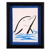 Image 1 : Wyland - "Dolphin" Framed Original Sumi Ink and Watercolor Painting, Hand Signed with Certificate of