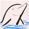 Image 2 : Wyland - "Dolphin" Framed Original Sumi Ink and Watercolor Painting, Hand Signed with Certificate of