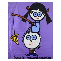 Todd Goldman, "Public Transportation" Original Acrylic Painting (60" x 70") on Canvas, Hand Signed w