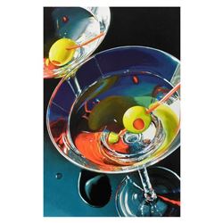 Nobu Haihara,  Two Martinis  Limited Edition Canvas, Signed and with COA.