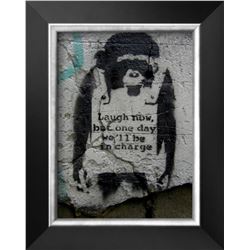 Banksy "Laugh Now" Cusom Framed