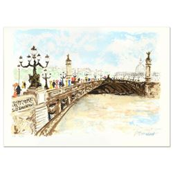 Urbain Huchet, "Bridge" Limited Edition Lithograph, Numbered and Hand Signed.