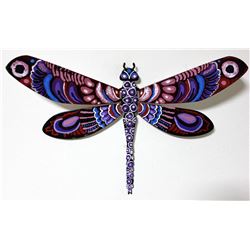 Patricia Govezensky- Original Painting on Cutout Steel  Dragonfly XVIII 