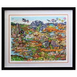 Charles Fazzino- 3D Construction Silkscreen Serigraph "O BEAUTIFUL FOR SPACIOUS SKIES…AMERICA…AMERIC
