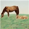 Image 2 : William Nelson, "Mare and Foal" Limited Edition Serigraph, Numbered and Hand Signed by the Artist.