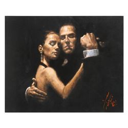 Fabian Perez, "Face Of Tango II" Hand Textured Limited Edition Giclee on Board. Hand Signed and Numb