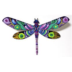 Patricia Govezensky- Original Painting on Cutout Steel "Dragonfly XVI"