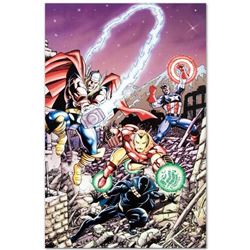 Marvel Comics  Avengers #21  Numbered Limited Edition Giclee on Canvas by George Perez with COA.