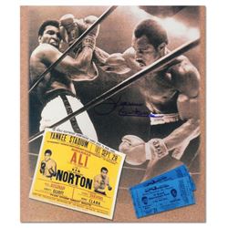 Must-Have Signed Sports Photo Collage. "Ken Norton and Ali Ticket" Hand-Autographed by Ken Norton (1