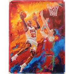 Dimitry Turchinsky- Original Oil on Canvas "Dunk Over Him"