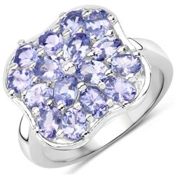 2.72 Carat Genuine Tanzanite .925 Sterling Silver Ring (size 6)
