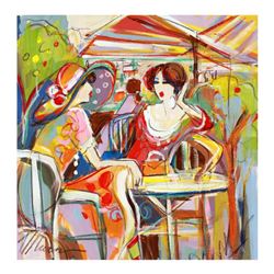 Isaac Maimon - "Lunch Picnic" Original Acrylic Painting on Canvas, Hand Signed with Certificate of A