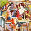 Image 2 : Isaac Maimon - "Lunch Picnic" Original Acrylic Painting on Canvas, Hand Signed with Certificate of A