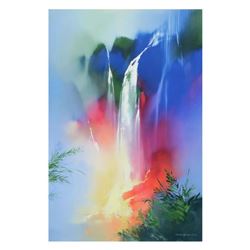 Thomas Leung, "Tranquil Falls" Limited Edition on Canvas, Numbered and Hand Signed with Letter of Au