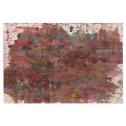 Renatta, "Soul Explosion" Original Mixed Media Acrylic Painting with Sand and Steel on Canvas, Hand 