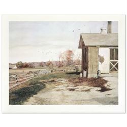 William Nelson, "Yellow Brick Barn" Limited Edition Lithograph, Numbered and Hand Signed by the Arti