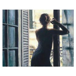 Fabian Perez, "Lettizia A La Siesta" Hand Textured Limited Edition Giclee on Board. Hand Signed and 