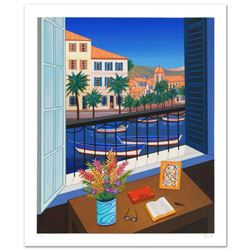 "Window on Bonifacio" Limited Edition Serigraph by Fanch Ledan, Numbered and Hand Signed with Certif