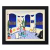 Image 1 : Fanch Ledan, "Interior with Primitive Art" Framed Limited Edition Serigraph on Canvas, Numbered Inve