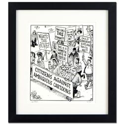 Bizarro!  March Against Ambiguity  is a Framed Limited Edition Hand Signed by creator Dan Piraro; Nu