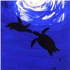 Image 2 : Wyland -"Two Turtles" Framed Original Watercolor Painting, Hand Signed with Certificate of Authentic