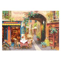 Viktor Shvaiko, "Trattoria Tre Marchetti" Hand Embellished Limited Edition Serigraph on Canvas, Numb