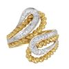 Image 1 : 14k Yellow Gold 0.17ctw Diamond Rope Bypass Ring