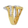 Image 2 : 14k Yellow Gold 0.17ctw Diamond Rope Bypass Ring