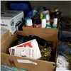 Image 1 : 2 BOXES OF CLEANING SUPPLIES AND DIRT DEVIL ROYAL HAND VAC