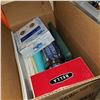 Image 3 : DART BOARD, RV FAUCET, CAKESICLE MAKER, AND CAR FLOOR MATS, AND BOX OF ESTATE GOODS