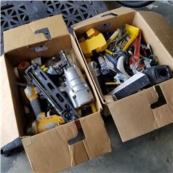 2 BOXES OF TOOLS AND SHOP SUPPLIES