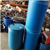 Image 1 : 3 BLUE 45 GALLON PLASTIC DRUMS