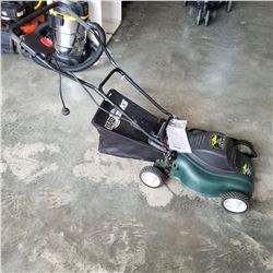 YARDWORK'S ELECTRIC COMPACT LAWN MOWER W/ INSTRUCTIONS AND BAG