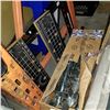 Image 1 : WORKMATE AND 2 BOXES OF SHELF BRACKETS, JOIST HANGERS, AND 2 SHOP CREEPERS