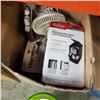 Image 2 : BOX LOT OF KITCHEN APPLIANCES, KETTLE, COFFEE MAKER, SALAD SPINNER, FAN, AND IRON