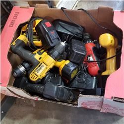 BLACK AND DECKER, AND DE WALT CORDLESS DRILLS, BATTERIES, AND CHARGERS